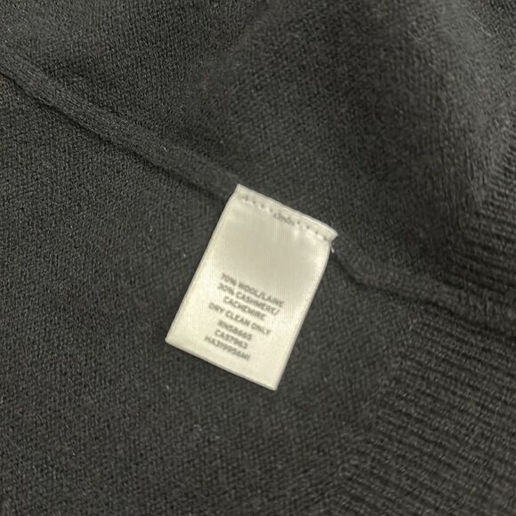 Halogen Cashmere Blend Black Draped Open Front Sleeveless Sweater Vest Size XS - Picture 5 of 6